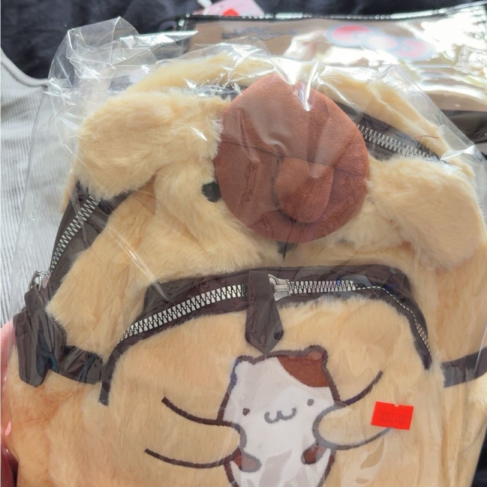 Hello Kitty Plush Backpack - Cream and Brown